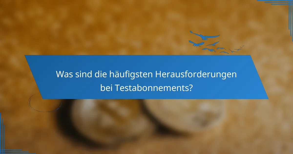 Was sind die häufigsten Herausforderungen bei Testabonnements?