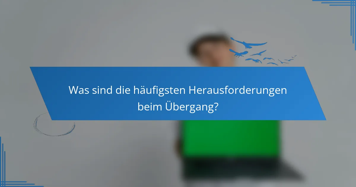 Was sind die häufigsten Herausforderungen beim Übergang?