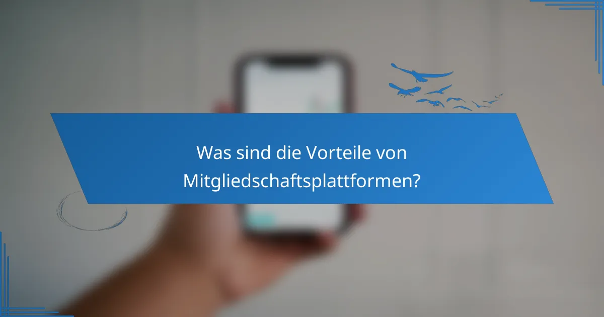 Was sind die Vorteile von Mitgliedschaftsplattformen?