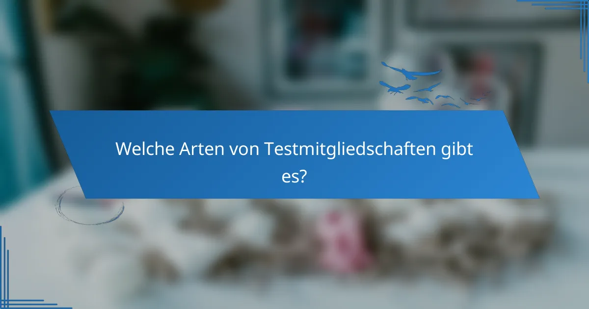 Welche Arten von Testmitgliedschaften gibt es?