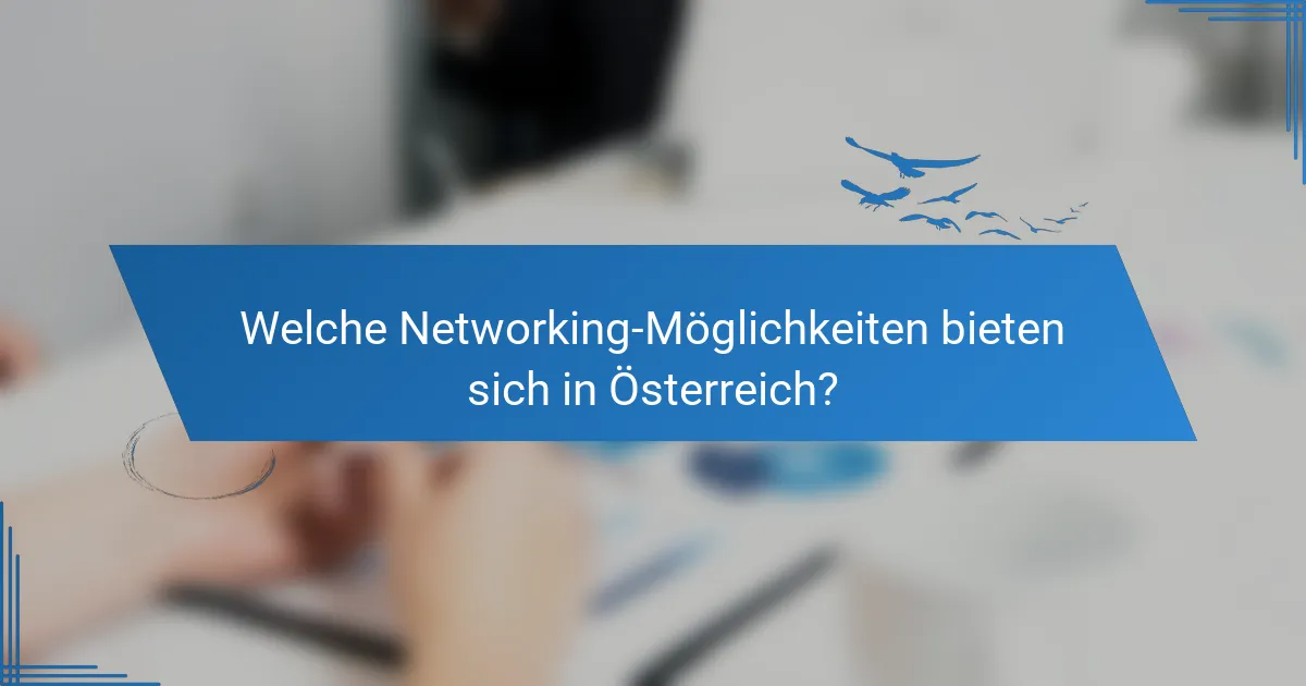 Welche Networking-Möglichkeiten bieten sich in Österreich?