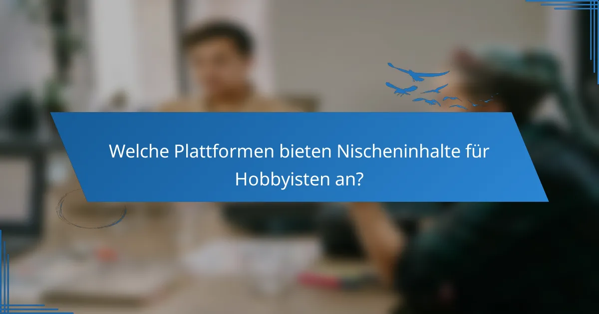 Welche Plattformen bieten Nischeninhalte für Hobbyisten an?
