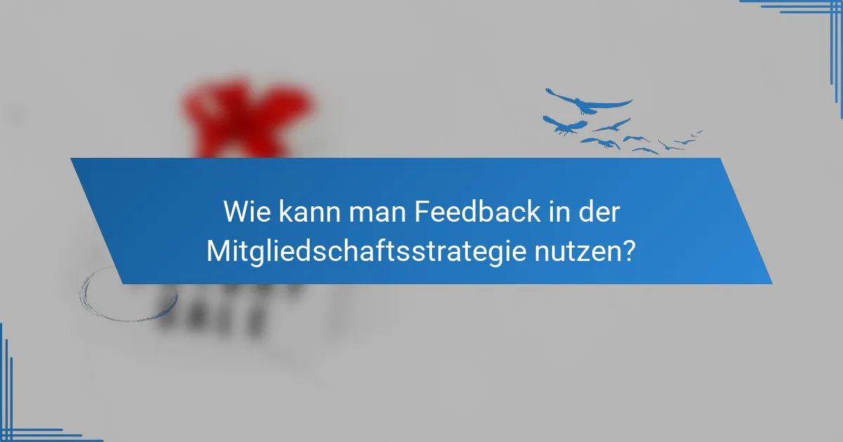 Wie kann man Feedback in der Mitgliedschaftsstrategie nutzen?