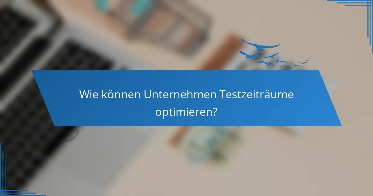Wie können Unternehmen Testzeiträume optimieren?