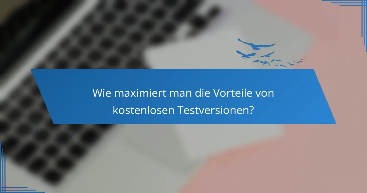Wie maximiert man die Vorteile von kostenlosen Testversionen?