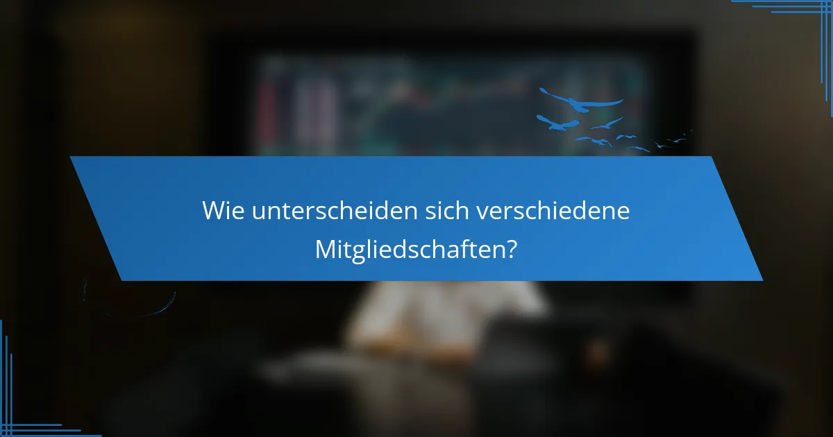 Wie unterscheiden sich verschiedene Mitgliedschaften?