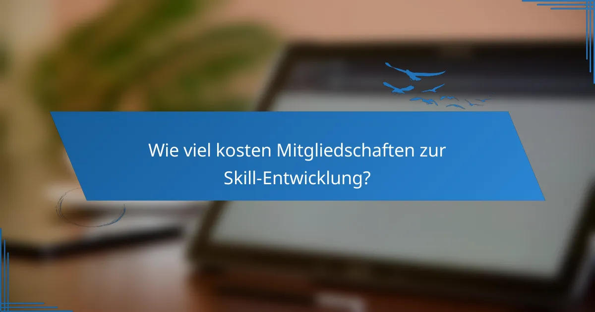 Wie viel kosten Mitgliedschaften zur Skill-Entwicklung?