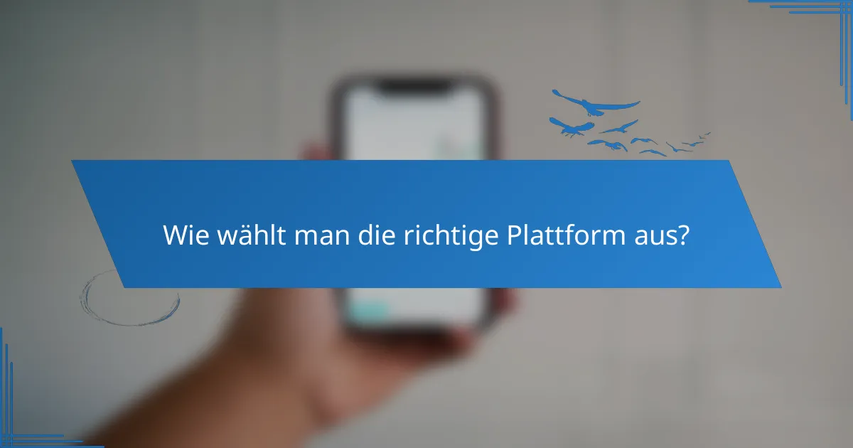 Wie wählt man die richtige Plattform aus?